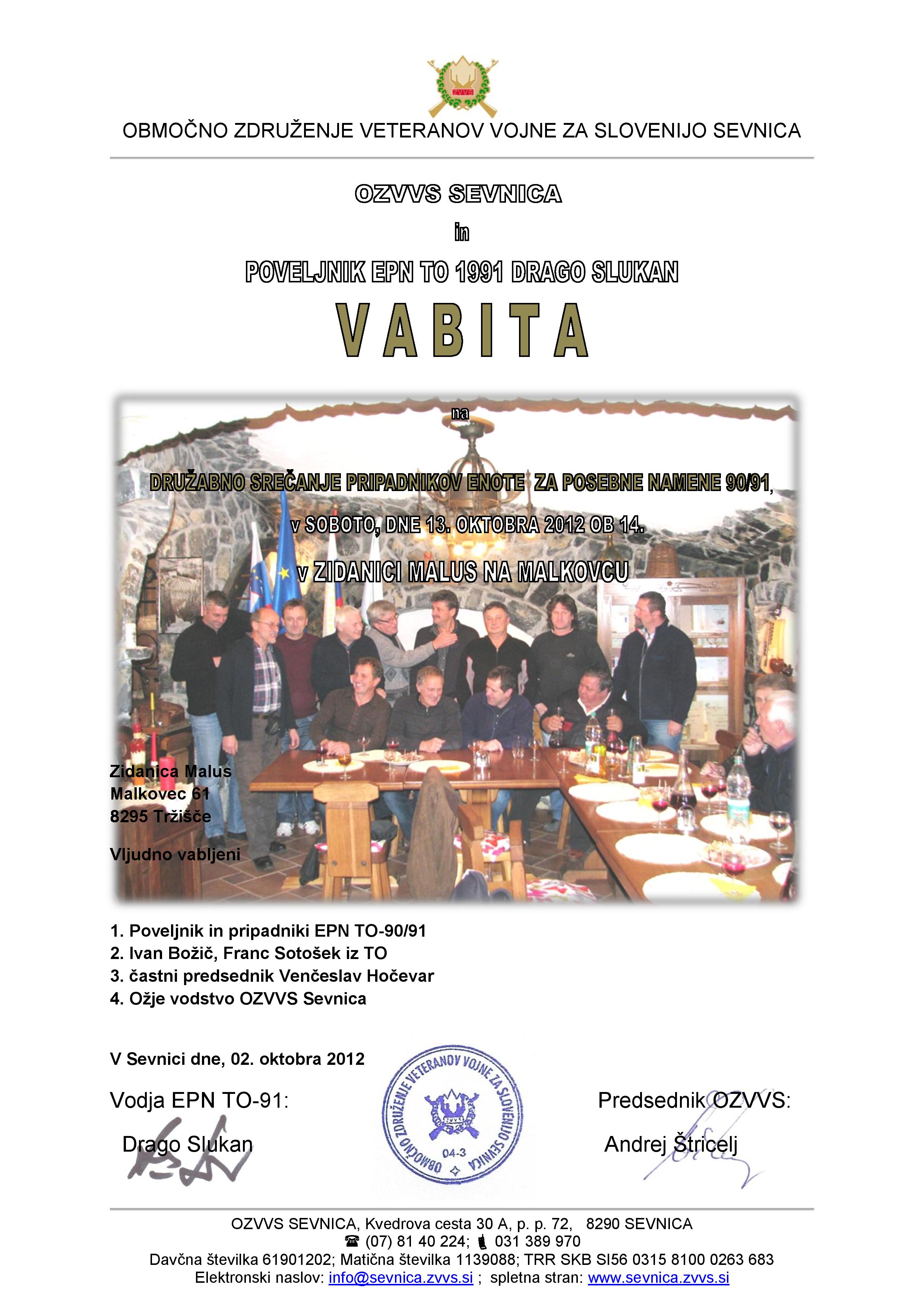 vabilo za srečanje enote epn 2012