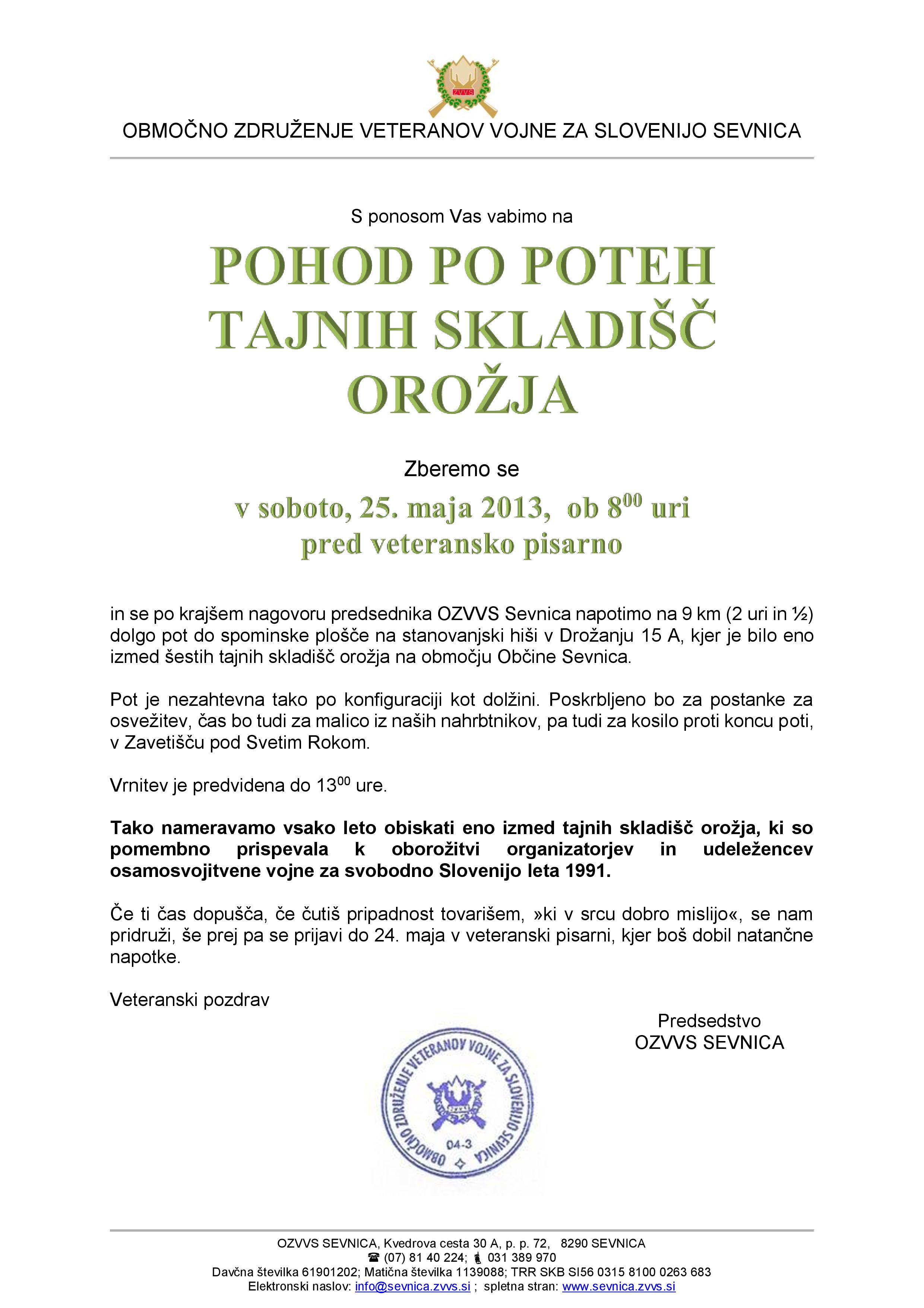 vabilo na pohod v drozanje